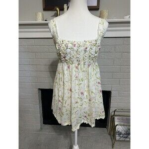 Rare Womens Medium Floral Vintage Victoria's Secret Country Babydoll Top